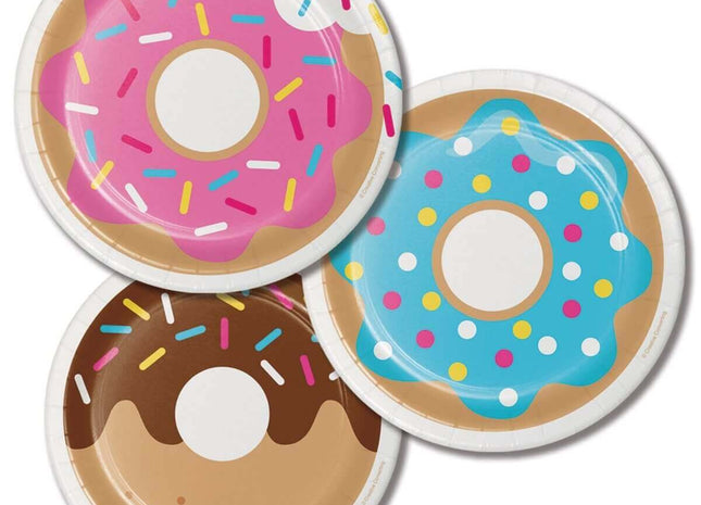 Donut Time - 7" Dessert Plates (8ct) - SKU:322294 - UPC:039938390198 - Party Expo