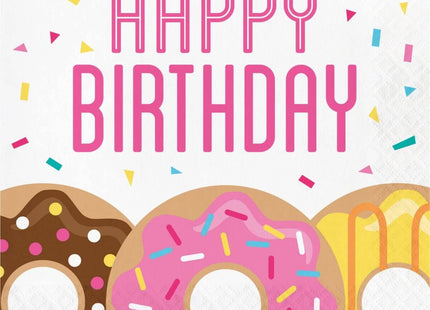 Donut Time Bday Lunch Napkins - SKU:322295 - UPC:039938390204 - Party Expo