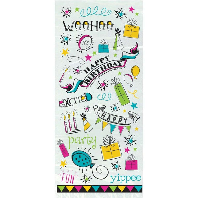 Doodle Birthday - Cello Bag - SKU:52181 - UPC:011179521814 - Party Expo