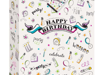 Doodle Birthday Large Giftbag - SKU:52178 - UPC:011179521784 - Party Expo