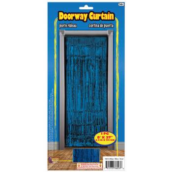 Doorway Tinsel Curtain - Blue - SKU:F76013 - UPC:721773760136 - Party Expo