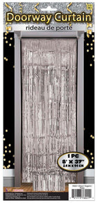 Doorway Tinsel Curtain - Silver - SKU:F76021 - UPC:721773760211 - Party Expo