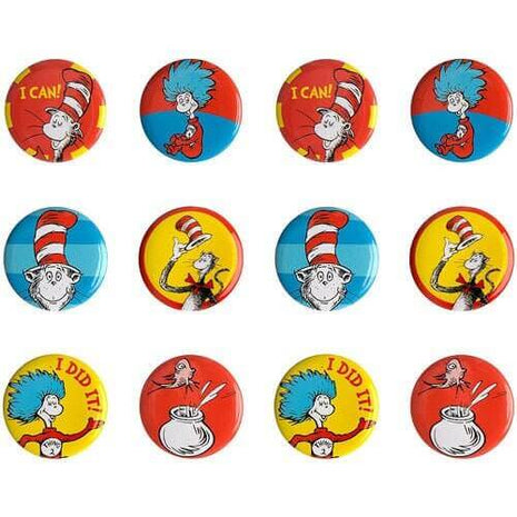 Dr. Seuss - Buttons (12ct) - SKU:849151 - UPC:809801793940 - Party Expo