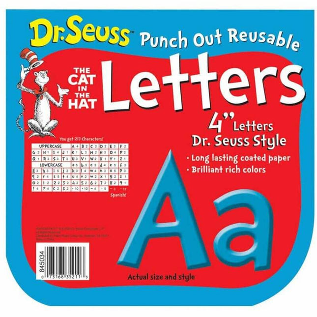 Dr. Seuss Punch Out Decor Letters - Blue - SKU:5P-13683300 - UPC:073168352113 - Party Expo