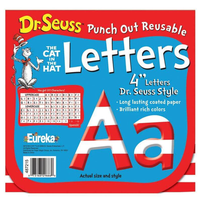 Dr. Seuss Stripes Reusable Punch Out Deco Letters - SKU:5P-13683297 - UPC:073168296660 - Party Expo