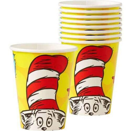 Dr. Seuss - "The Cat In The Hat" 9oz Paper Cups (8ct) - Party Expo