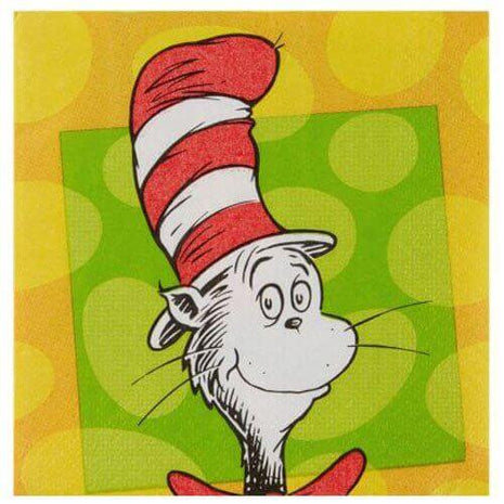 Dr. Seuss - "The Cat In The Hat" Beverage Napkins (16ct) - SKU:501734 - UPC:013051709648 - Party Expo