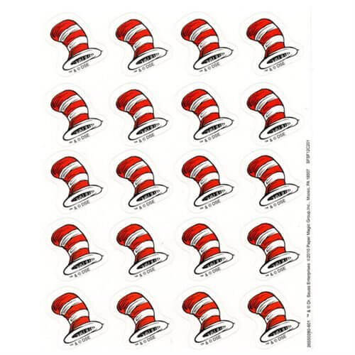 Dr. Seuss - "The Cat In The Hat" Hat Stickers - SKU:655028 - UPC:073168124390 - Party Expo