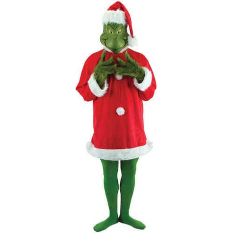 Dr. Seuss - "The Grinch" Deluxe Santa Costume with Mask - (L/XL) - SKU:400636 - UPC:618480001570 - Party Expo