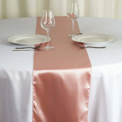 Dusty Rose Satin Table Runner 12" * 108" - SKU: - UPC:10315800 - Party Expo