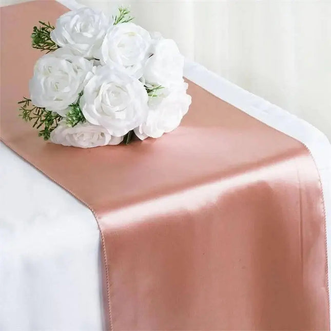 Dusty Rose Satin Table Runner 12" * 108" - SKU: - UPC:10315800 - Party Expo