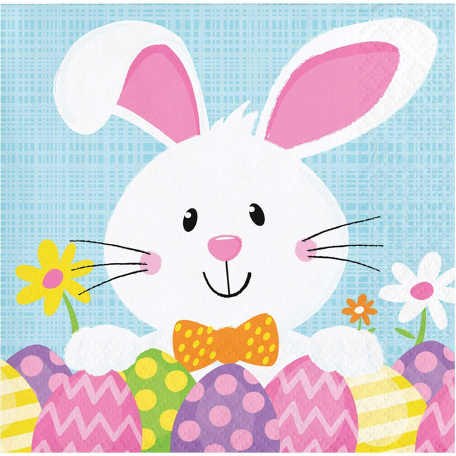 Easter Bunny Business Beverage Napkins (16ct) - SKU:327089 - UPC:039938447151 - Party Expo