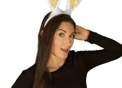 Easter Bunny Ears with Sequins Headband - White - SKU: - UPC:099996026408 - Party Expo