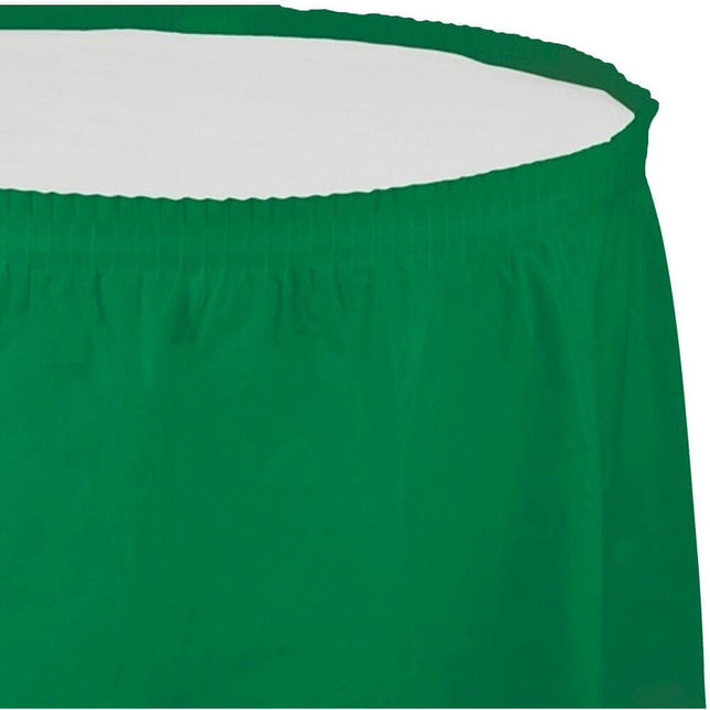 Emerald Green Plastic Tableskirt - SKU:010020 - UPC:073525025872 - Party Expo