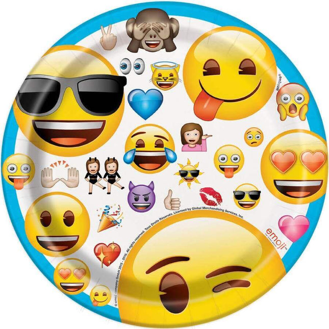 Emoji 7" Plates (8 count) - SKU:50603 - UPC:011179506033 - Party Expo