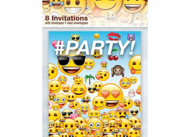 Emoji Invitations (8count) - SKU:50614 - UPC:011179506149 - Party Expo