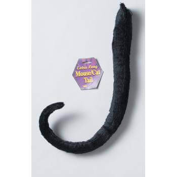 Extra Long Faux Fur Black Cat Tail - SKU:25163 - UPC:721773251634 - Party Expo