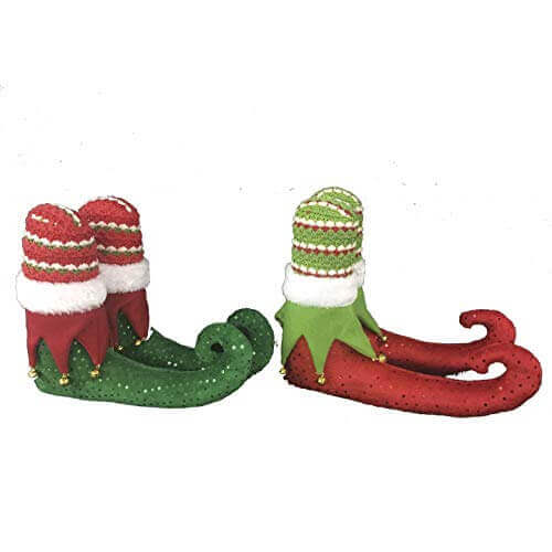 Fabric Elf Shoes Decoration (1 count) - SKU:30059505 - UPC:889092577313 - Party Expo