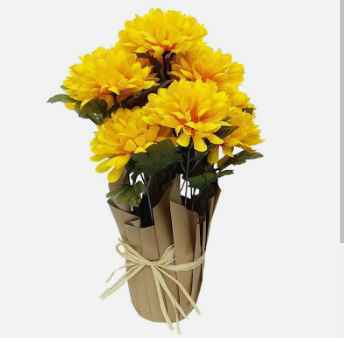 Fall Potted Mums Yellow - SKU: - UPC:889092541932 - Party Expo