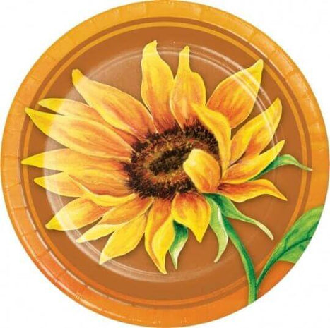 Fall Sunflower - 7" Lunch Plates (8ct) - SKU:333345 - UPC:039938523640 - Party Expo