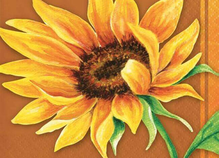 Fall Sunflower - Beverage Napkins (16ct) - SKU:333348 - UPC:039938523671 - Party Expo