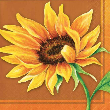 Fall Sunflower - Beverage Napkins (16ct) - SKU:333348 - UPC:039938523671 - Party Expo