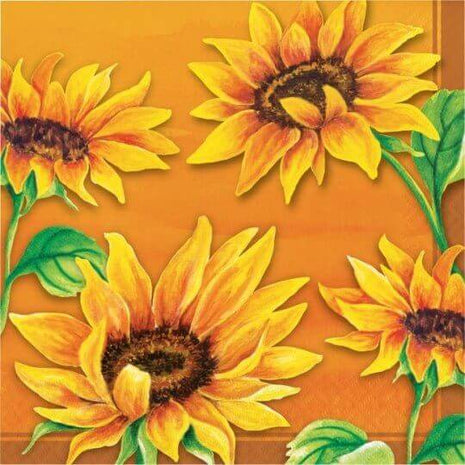 Fall Sunflower - Lunch Napkins (16ct) - SKU:333347 - UPC:039938523664 - Party Expo