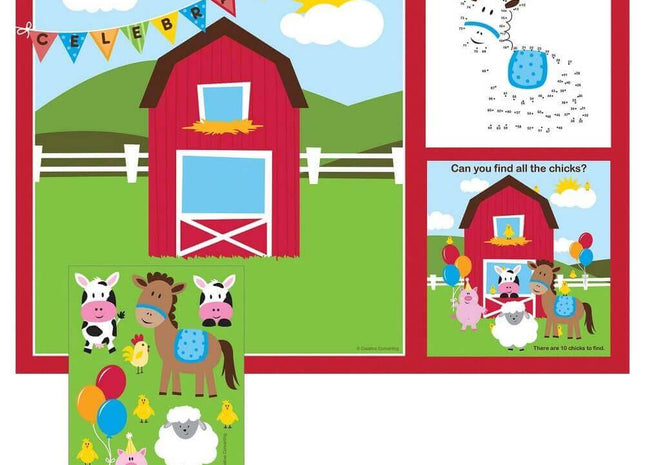Farmhouse Fun Placemat with Stickers - SKU:865506 - UPC:039938112691 - Party Expo
