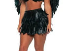 Feather Mini Skirt Two Piece Set - Black (Large/X-large) - SKU:30627LXL - UPC:8432481580474 - Party Expo