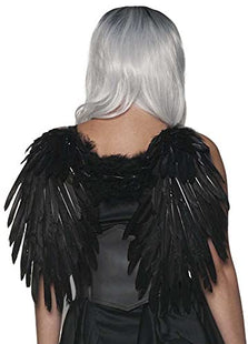 Feather Wings - Black (Medium) - SKU:30476 - UPC:843248154100 - Party Expo