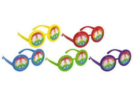 Feeling Groovy Peace Sign Glasses - SKU:250245 - UPC:013051434151 - Party Expo
