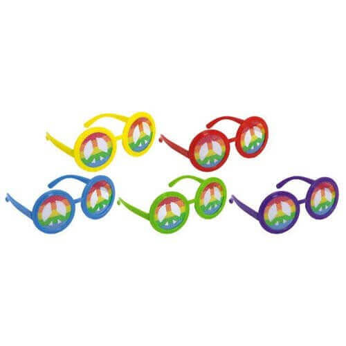 Feeling Groovy Peace Sign Glasses - SKU:250245 - UPC:013051434151 - Party Expo