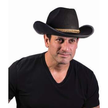 Felt Cowboy Hat Black - SKU:67364 - UPC:721773673641 - Party Expo