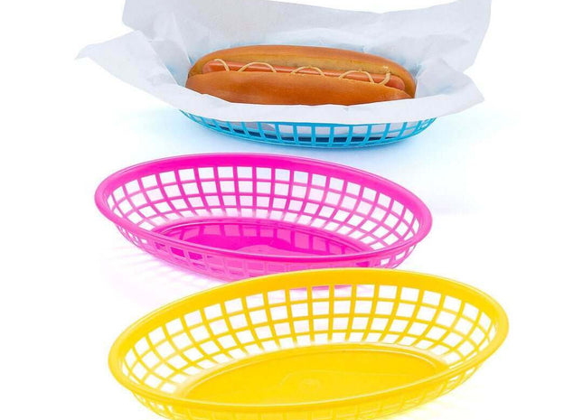 Fiesta Neon Food Baskets (1ct) - SKU:3L-13963860 - UPC:244561787776 - Party Expo