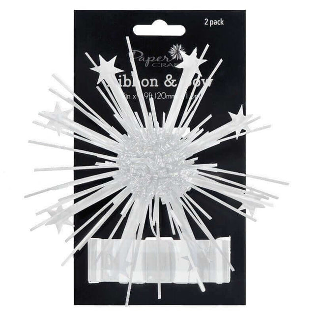 Firework Bow & Ribbon Set - White (2ct) - SKU:IG93785 - UPC:018697185856 - Party Expo