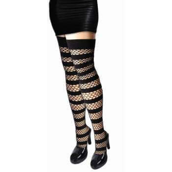 Fishnet Striped Knee Socks - SKU:76639 - UPC:721773766398 - Party Expo