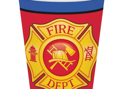 Flaming Fire Truck 9oz Cup - SKU:331503 - UPC:039938500351 - Party Expo