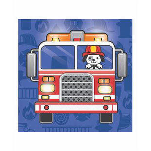 Flaming Fire Truck Beverage Napkins - SKU:331500 - UPC:039938500320 - Party Expo