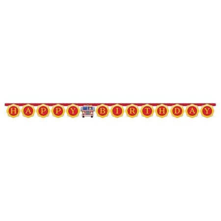 Flaming Fire Truck Large Jointed Banner - SKU:332206 - UPC:039938508067 - Party Expo