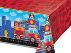 Flaming Fire Truck Plastic Table Cover - SKU:332199 - UPC:039938507992 - Party Expo