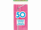 Flex Straws - Hot Pink (50ct) - SKU:91250 - UPC:011179912506 - Party Expo