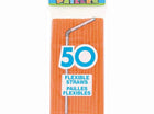 Flex Straws Pumpkin Orange 50ct - SKU:91248 - UPC:011179912483 - Party Expo