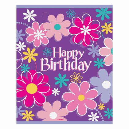 Floral Happy Birthday Loot Bags - SKU:40283 - UPC:011179402830 - Party Expo