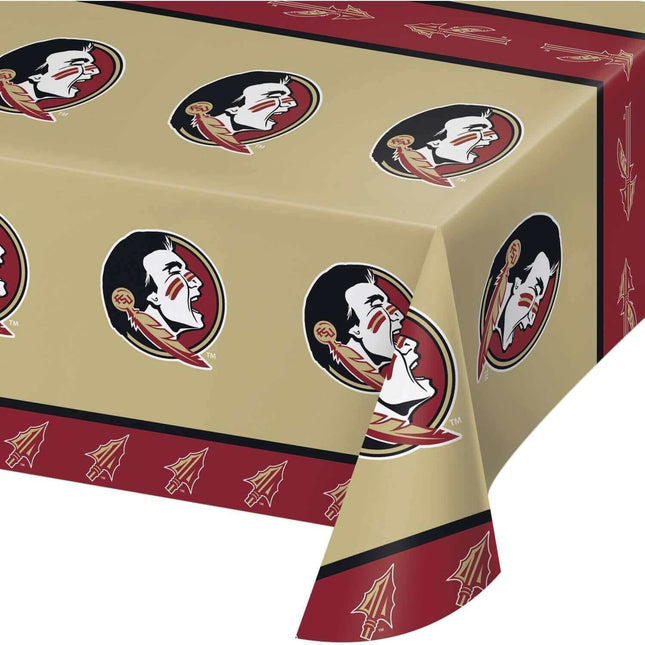 Florida State University (FSU) Seminoles Plastic Tablecover - SKU:729833 - UPC:039938203993 - Party Expo