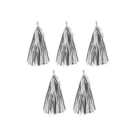 Foil Balloon Decoration Tassel - Silver - SKU: - UPC:8712364853933 - Party Expo