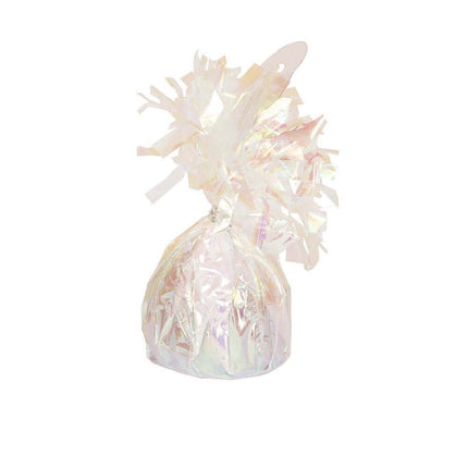 Foil Balloon Weight - White Iridescent - SKU:84381 - UPC:708450603672 - Party Expo