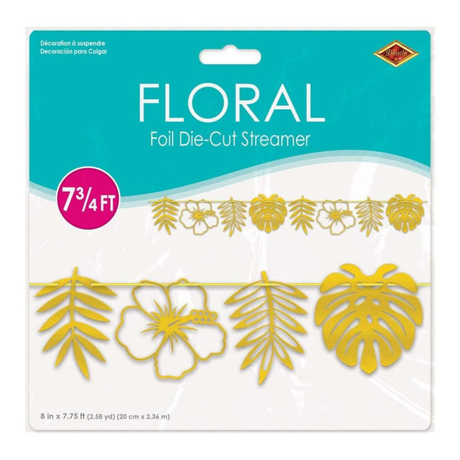 Foil Die Cut Floral Streamer - SKU:53835 - UPC:034689088073 - Party Expo