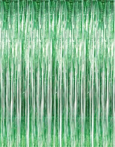 Foil Fringe Curtain - Green - SKU:74-02058 - UPC:097138769251 - Party Expo