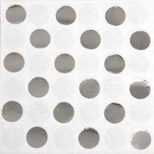 Foil Polka Dot Paper Beverage Napkins - Silver (16ct) - SKU:32301 - UPC:011179323012 - Party Expo