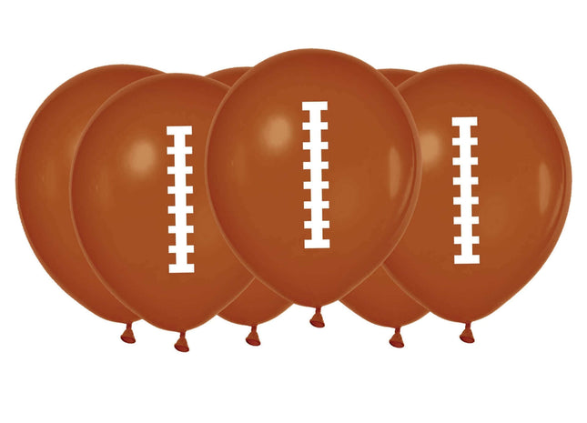 Football Latex Balloons (6ct) - SKU:110547 - UPC:192937007693 - Party Expo